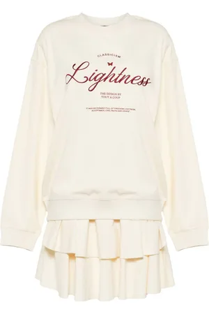 tout a coup Slogan-embroidered crew-neck sweatshirt
