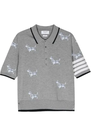 Thom Browne Hector intarsia-knit polo shirt