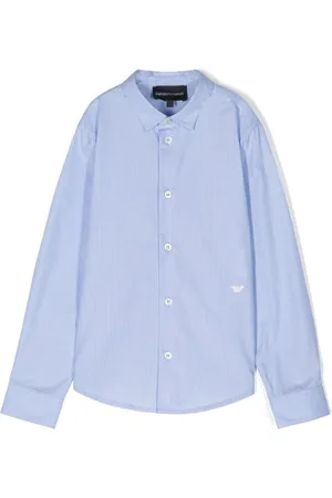 Emporio Armani Embroidered-logo cotton shirt
