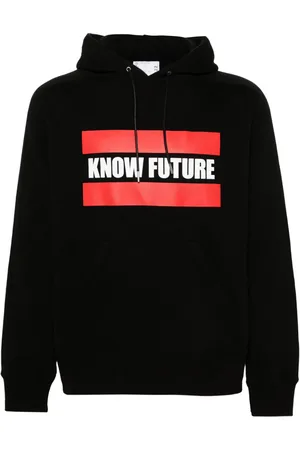 SACAI Slogan-print cotton hoodie