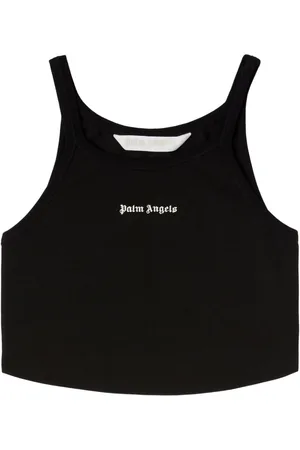 Palm Angels Logo-print cropped tank top