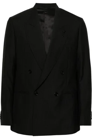LARDINI Double-breasted pinstripe-pattern blazer