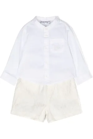Emporio Armani Logo-jacquard shorts set