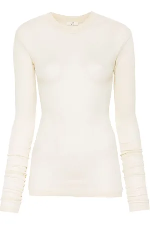 BITE Ribbed semi-sheer organic cotton T-shirt