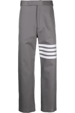Thom Browne 4-Bar straight-leg cotton trousers