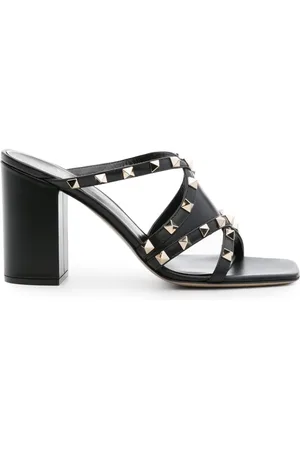 VALENTINO GARAVANI Rockstud strappy leather mules
