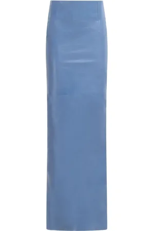Marni Rear-slit leather maxi skirt