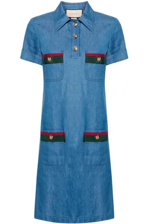 Gucci Web-detail denim dress