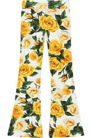Dolce & Gabbana Floral-print flared trousers