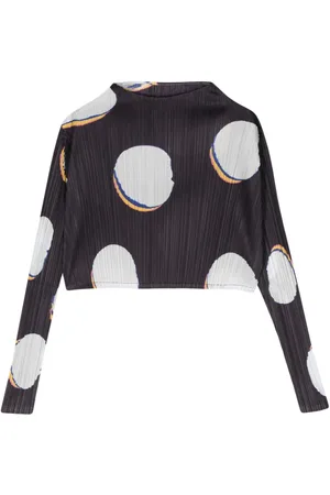 PLEATS PLEASE ISSEY MIYAKE Bean Dots pleated cropped top