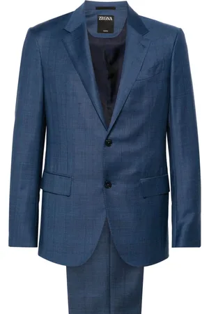 Zegna checked single-breasted suit set - Grey