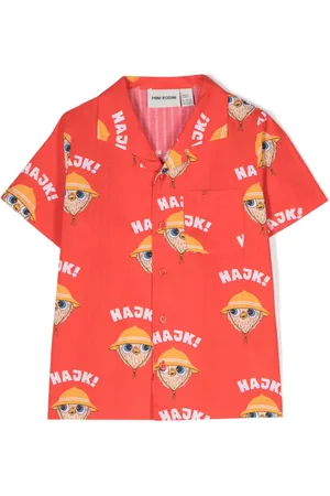 Mini Rodini Hike seersucker-textured shirt