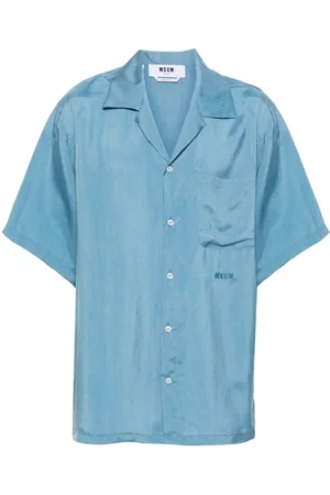 Msgm Camp-collar satin shirt