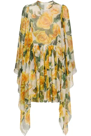 Dolce & Gabbana Silk chiffon rose-print dress