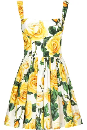 Dolce & Gabbana Rose-print cotton minidress