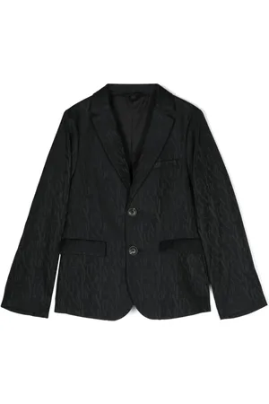 Emporio Armani Logo-jacquard single-breasted blazer