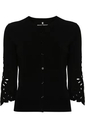 ERMANNO SCERVINO Broderie-anglaise ribbed-knit cardigan