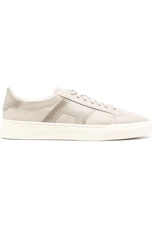 santoni Panelled leather sneakers