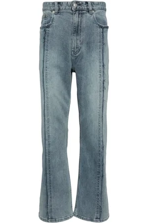 Izzue Exposed-seam straight-leg jeans