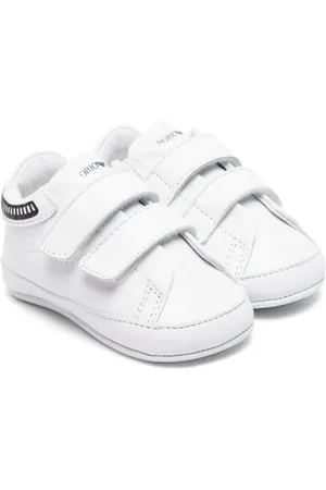 Emporio Armani Touch-strap leather sneakers