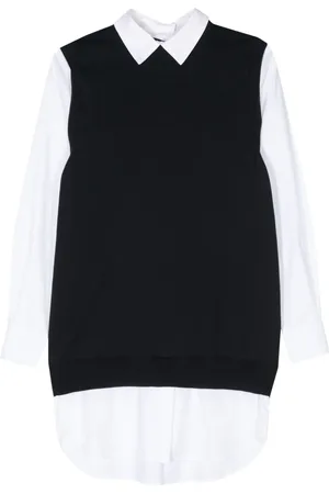 SEMICOUTURE Layered-design cotton dress