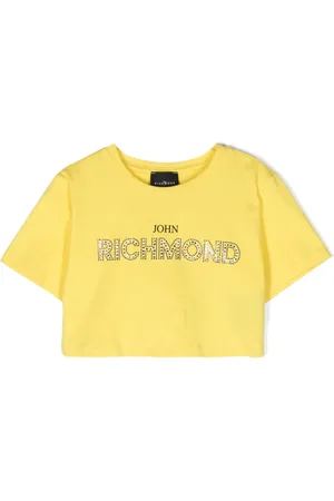 John Richmond Rhinestone-logo cropped T-shirt