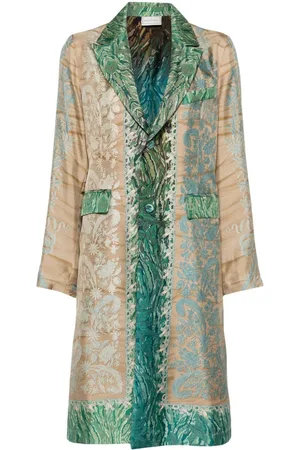 PIERRE-LOUIS MASCIA Aloe patterned silk coat