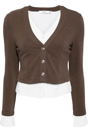 B+AB Logo-appliqué layered cardigan