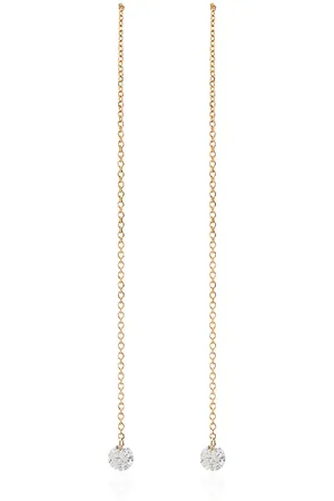 PERSÉE 18kt yellow and diamond drop thread earrings