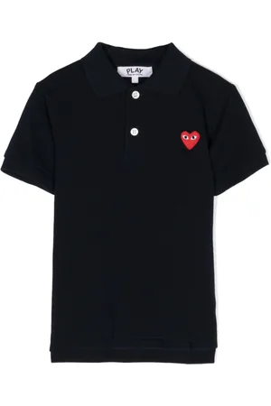 Comme des Garçons Logo-embroidered cotton polo top