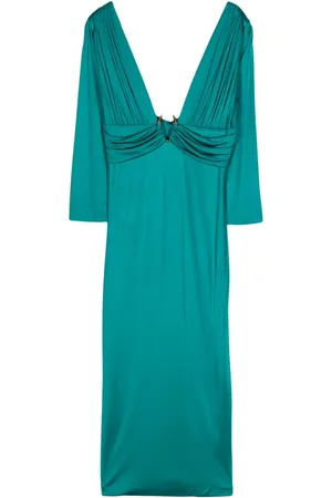 Roberto Cavalli Tiger Tooth-embellished midi dress