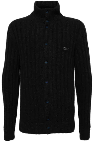 Kiton Logo-embroidered wool cardigan
