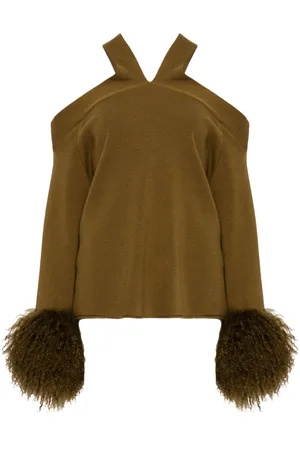 Izaak Azanei Shearling-cuff jumper