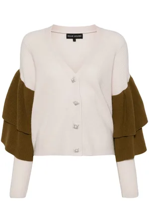 Izaak Azanei Ruffled-sleeve V-neck cardigan
