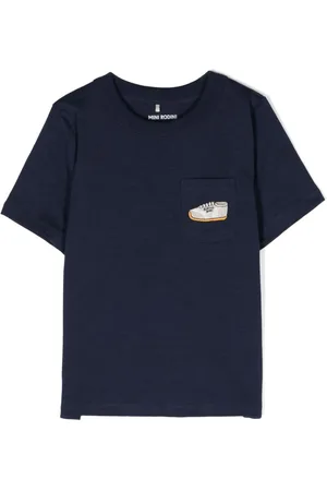 Mini Rodini Logo-embroidered cotton T-shirt