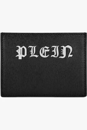 Philipp Plein Monogram-plaque leather cardholder