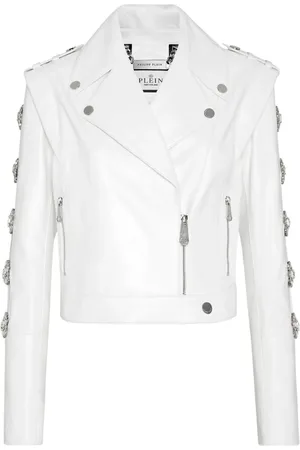 Philipp Plein Crystal-embellished biker jacket