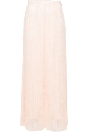 Twin-Set Pleated lace palazzo pants