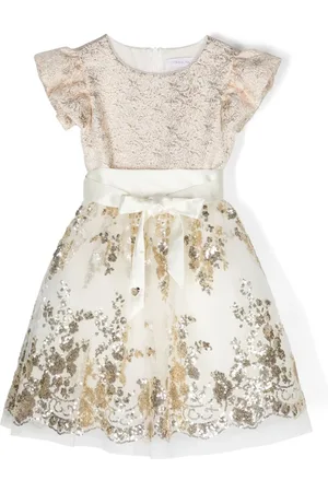 MONNALISA Sequin-embellished belted dress