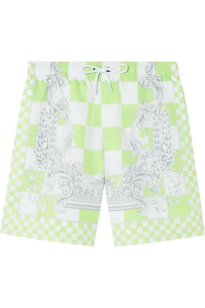 VERSACE Check-print swim shorts