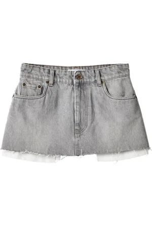 Miu Miu Logo-embroidered denim miniskirt