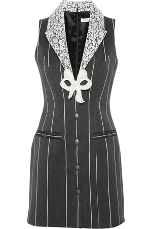 Alessandra Rich Sleeveless pinstripe mini dress