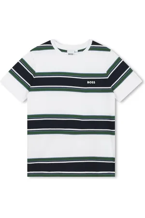 HUGO BOSS Stripe-print logo-print T-shirt