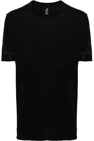 THOM KROM Decorative-stitching fine-knit T-shirt