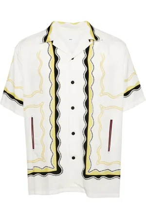 TOGA PULLA Wave-print bowling shirt