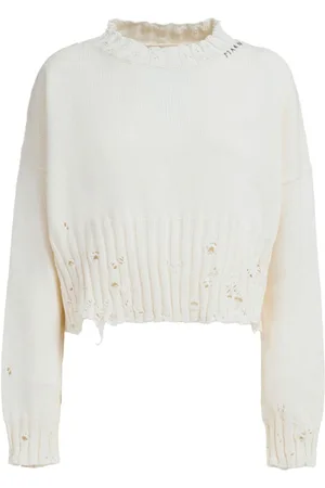 Marni Cropped distressed jumper