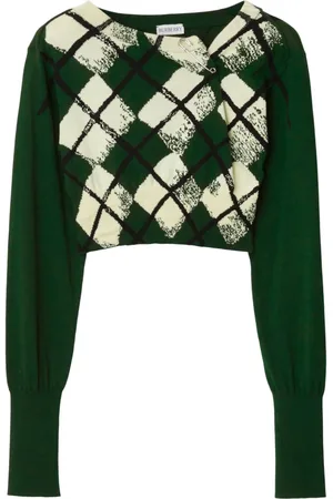 Burberry Argyle fine-knit cropped jumper