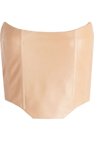 Retrofete Eloise leather strapless top