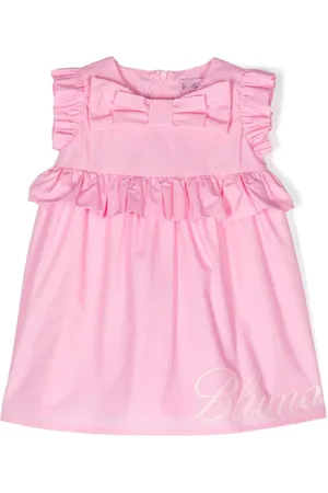 MISS BLUMARINE Logo-print cotton dress