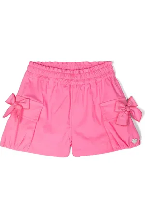 MONNALISA Bow-detail twill shorts